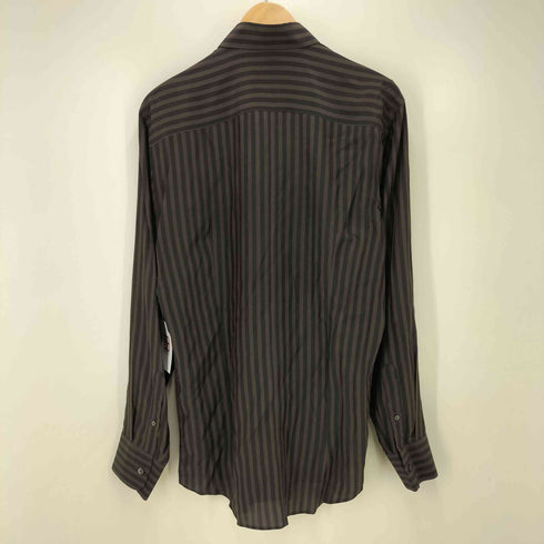 ドルチェアンドガッバーナ DOLCE&GABBANA イタリア製 ストライプ レギュラーカラー シルク L/S シャツ メンズ 15 1/4 40
