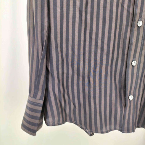 ドルチェアンドガッバーナ DOLCE&GABBANA イタリア製 ストライプ レギュラーカラー シルク L/S シャツ メンズ 15 1/4 40