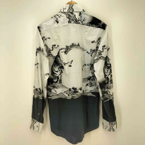 ドルチェアンドガッバーナ DOLCE&GABBANA イタリア製 GOLD 水墨画 虎 デザイン レギュラーカラー L/S シャツ メンズ 16 41