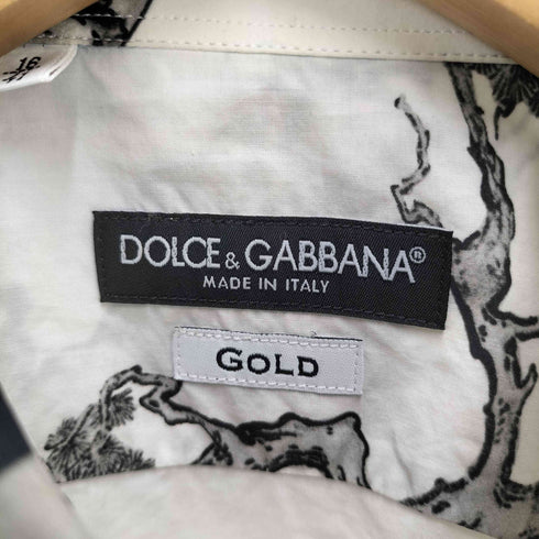 ドルチェアンドガッバーナ DOLCE&GABBANA イタリア製 GOLD 水墨画 虎 デザイン レギュラーカラー L/S シャツ メンズ 16 41