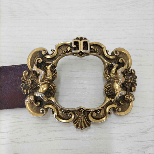 ドルチェアンドガッバーナ DOLCE&GABBANA エンジェルバックル スタッズ レザー ベルト メンズ