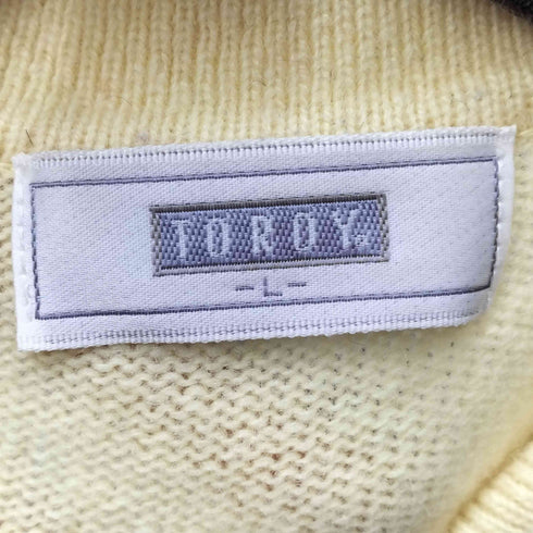 トロイ TOROY ロゴ刺繍 ウール ニット ポロシャツ メンズ JPN:L