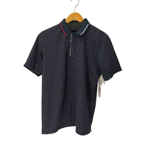 トミーヒルフィガー TOMMY HILFIGER ロゴ刺繍 総柄メッシュポロシャツ メンズ LL