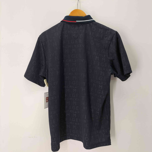 トミーヒルフィガー TOMMY HILFIGER ロゴ刺繍 総柄メッシュポロシャツ メンズ LL