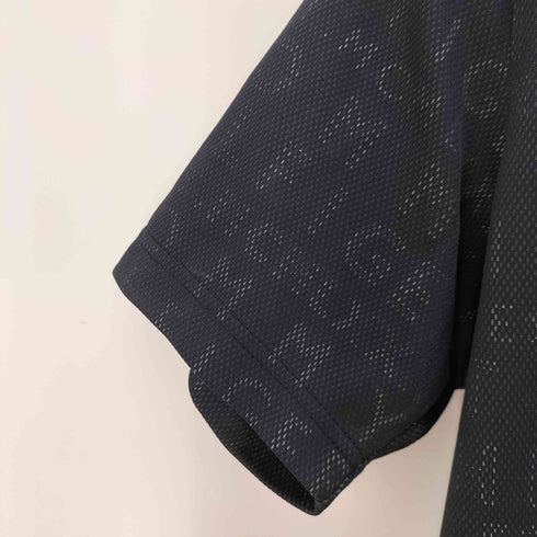 トミーヒルフィガー TOMMY HILFIGER ロゴ刺繍 総柄メッシュポロシャツ メンズ LL