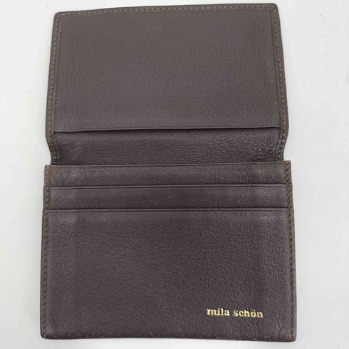 ミラショーン mila schon ロゴプレート 二つ折り レザーカードケース メンズ