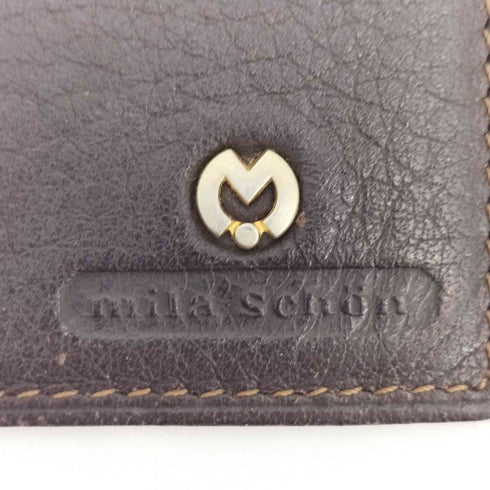 ミラショーン mila schon ロゴプレート 二つ折り レザーカードケース メンズ