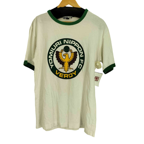 90S J LEAGUE サッカーチーム ロゴプリント 半袖 リンガーTシャツ メンズ JPN:L