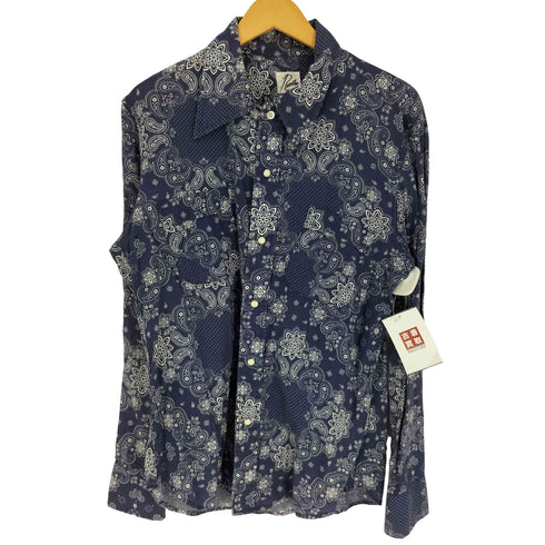 ニードルズ Needles ペイズリー 総柄 襟芯 スナップボタン L/S シャツ メンズ JPN:M