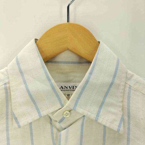 ランバンコレクション LANVIN COLLECTION コットンリネンストライプシャツ メンズ JPN:48