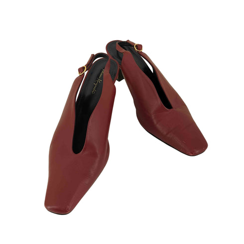 マメクロゴウチ Mame Kurogouchi 22SS Curved Line Sling Back Heels レディース 24 1/2