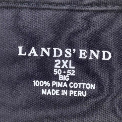 ランズエンド LANDS END 企業ロゴ刺繍 カットソー生地ポロシャツ メンズ 2XL