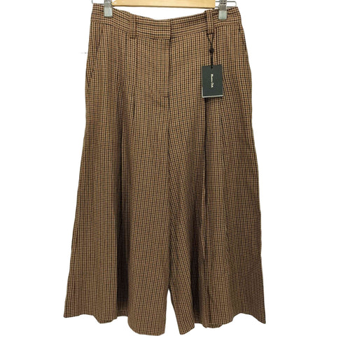 マッシモデュッティ Massimo Dutti ガンクラブチェック 2タック ワイド クロップド パンツ レディース 4