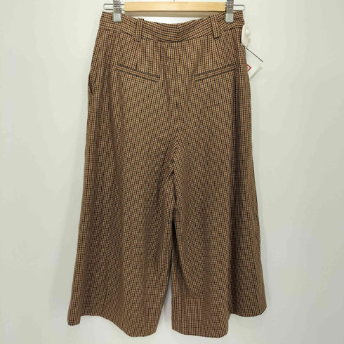 マッシモデュッティ Massimo Dutti ガンクラブチェック 2タック ワイド クロップド パンツ レディース 4
