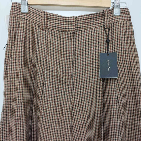 マッシモデュッティ Massimo Dutti ガンクラブチェック 2タック ワイド クロップド パンツ レディース 4