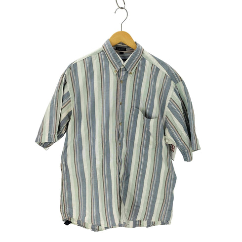 ヴァンヒューゼン VAN HEUSEN 90S マルチストライプ 半袖シャツ メンズ JPN:M