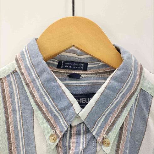 ヴァンヒューゼン VAN HEUSEN 90S マルチストライプ 半袖シャツ メンズ JPN:M