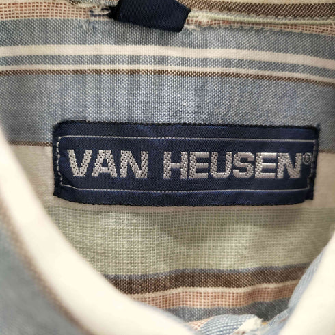 ヴァンヒューゼン VAN HEUSEN 90S マルチストライプ 半袖シャツ メンズ JPN:M