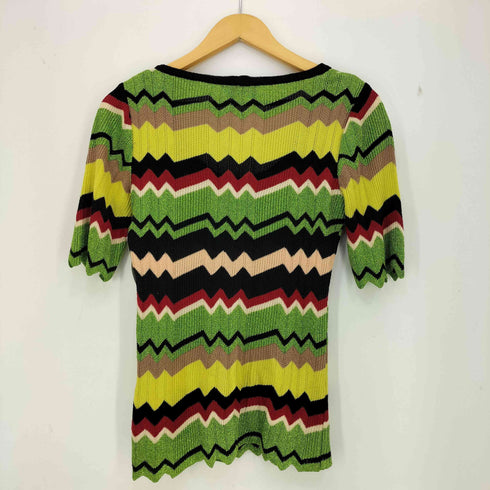 ミッソーニ MISSONI イタリア製 シルク混 ショートスリーブ リブニット レディース 44