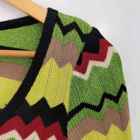 ミッソーニ MISSONI イタリア製 シルク混 ショートスリーブ リブニット レディース 44