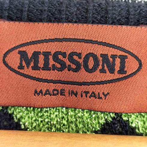 ミッソーニ MISSONI イタリア製 シルク混 ショートスリーブ リブニット レディース 44
