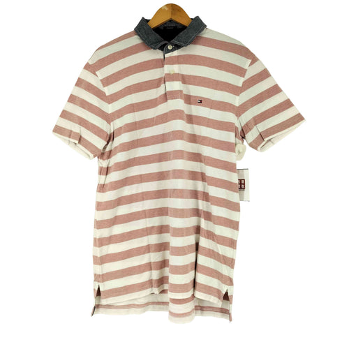 トミーヒルフィガー TOMMY HILFIGER CUSTOM FIT ボーダーポロシャツ メンズ JPN:L