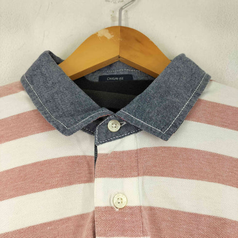 トミーヒルフィガー TOMMY HILFIGER CUSTOM FIT ボーダーポロシャツ メンズ JPN:L