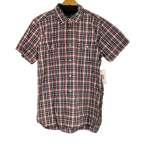 トミーヒルフィガー TOMMY HILFIGER CUSTOM FIT S/S チェックシャツ メンズ JPN:L