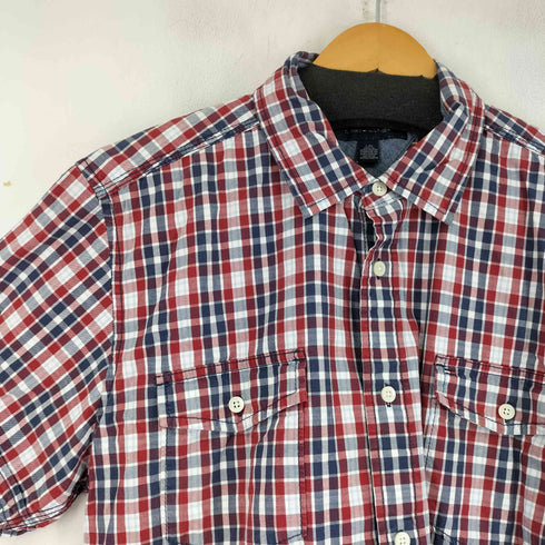 トミーヒルフィガー TOMMY HILFIGER CUSTOM FIT S/S チェックシャツ メンズ JPN:L