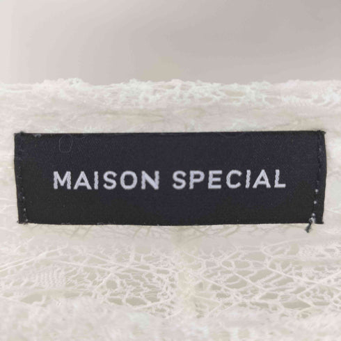 メゾンスペシャル MAISON SPECIAL 24AW Logo Tattoo Blocking Lace Tops ロゴタトゥーブロッキングレーストップス レディース FREE