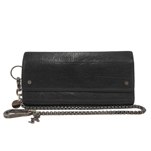 アニエスベーボヤージュ agnes b. VOYAGE ウォレットチェーン付き 3つ折り レザー ロング ウォレット 長財布 メンズ