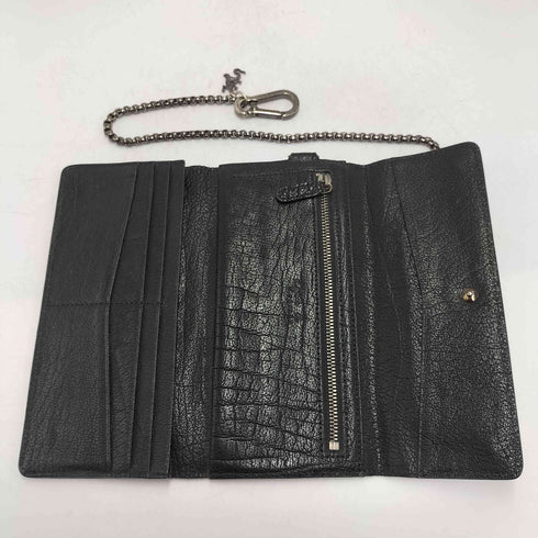 アニエスベーボヤージュ agnes b. VOYAGE ウォレットチェーン付き 3つ折り レザー ロング ウォレット 長財布 メンズ