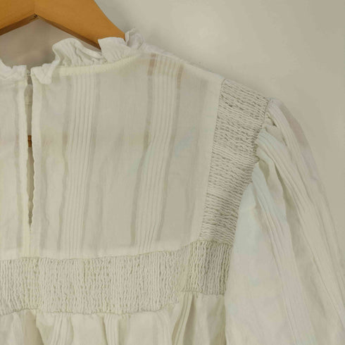 ザラ ZARA コントラスト ラッフル ブラウス レディース import:M