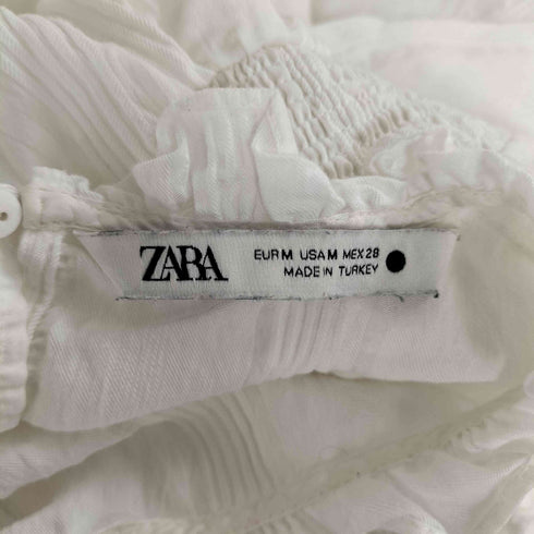 ザラ ZARA コントラスト ラッフル ブラウス レディース import:M