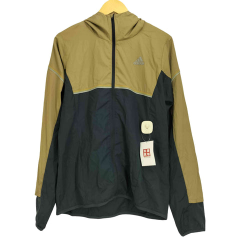 アディダス adidas ロゴプリント フーデットポリジャケット メンズ import:L