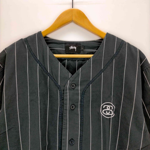 ステューシー Stussy 15AW Stripe Poplin Baseball shirt メンズ import:L