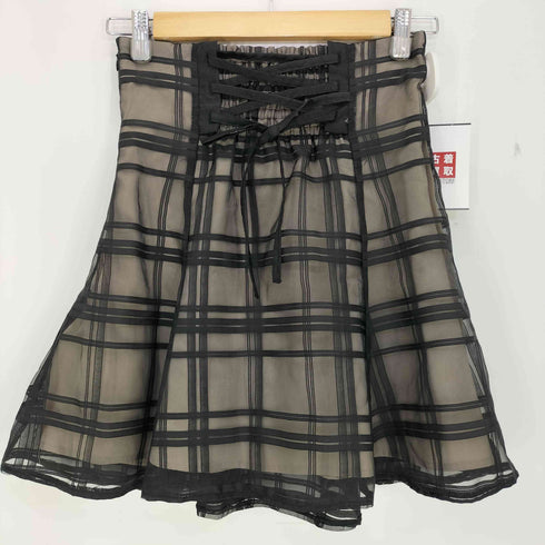 マーキュリーデュオ MERCURYDUO シアーチェックバックレースアップミニスカパン レディース JPN:M