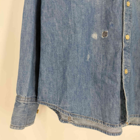 ジースターロー G-STAR RAW Talla Taglia Grobe SLIM FIT ダメージ加工 デニムシャツ メンズ import:L