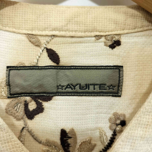 アユイテ AYUITE フラワー刺繍 グラデーションデザイン ノーカラー S/S スナップシャツ メンズ JPN:1