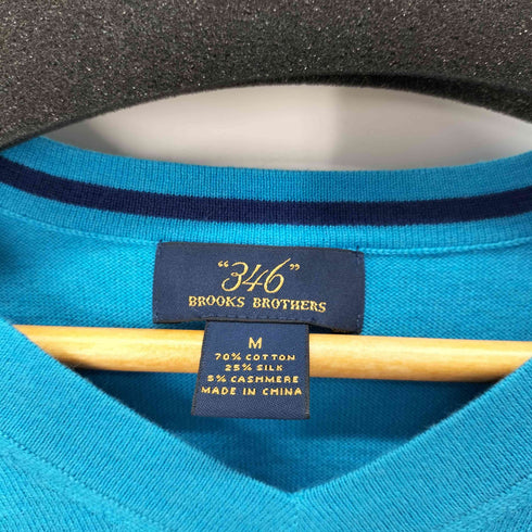 ブルックスブラザーズ 346 BROOKS BROTHERS シルクカシミヤ混 ロゴ刺繍 Vネックニットセーター メンズ JPN:M