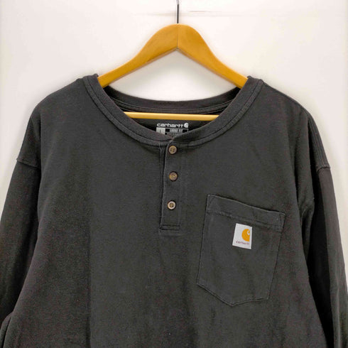 カーハート Carhartt ヘンリーネック ポケット付きロングスリーブTシャツ メンズ import:L