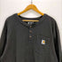 カーハート Carhartt ヘンリーネック ポケット付きロングスリーブTシャツ メンズ import:L