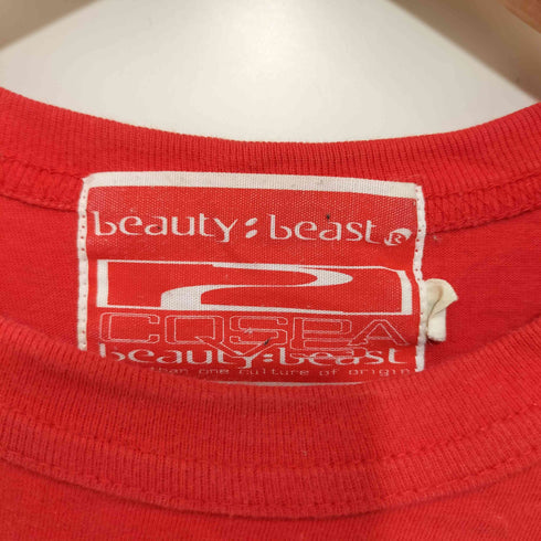 beauty:beast 90-00S 日本製 両面プリント 偽造警告 S/S クルーネック Tシャツ メンズ import:L