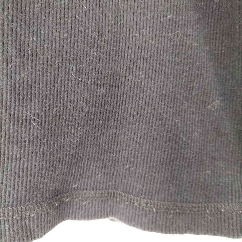 バーバリーブラックレーベル BURBERRY BLACK LABEL ロゴ刺繍 ヘンリーネックリブカットソー メンズ JPN:2