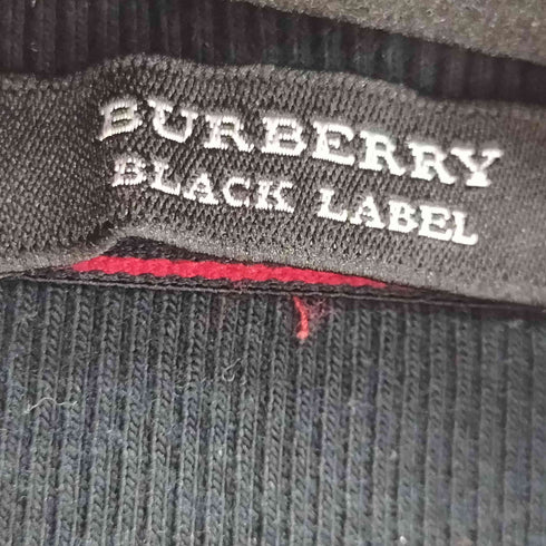 バーバリーブラックレーベル BURBERRY BLACK LABEL ロゴ刺繍 ヘンリーネックリブカットソー メンズ JPN:2
