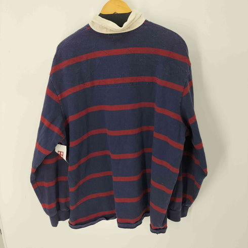 ポロスポーツラルフローレン POLO SPORT RALPH LAUREN 90S L/S ボーダー柄フロントロゴ刺繍 ラガーシャツ メンズ import:XXL