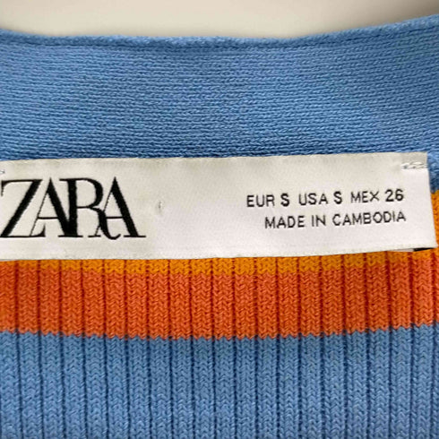 ザラ ZARA マルチボーダーニットベスト レディース import:S