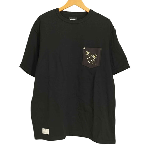 ショット Schott フラワースタッズ レザーポケット Tシャツ T-SHIRT FLOWER STUDDEDLEATHER PKT メンズ JPN:XL