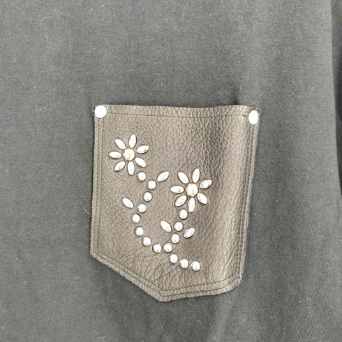ショット Schott フラワースタッズ レザーポケット Tシャツ T-SHIRT FLOWER STUDDEDLEATHER PKT メンズ JPN:XL