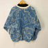 ザラ ZARA マーブル柄デニムサイドジップスウェット メンズ import:L